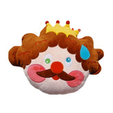Cute Kawaii King-Themed Diamond Plush Head-Shaped Throw Pillow for Bed and Sofa